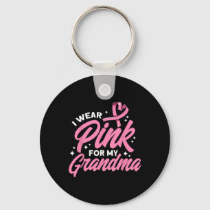 Porte-clés Je Porte Rose Pour Ma Grand-mère Rose Sensibilisat