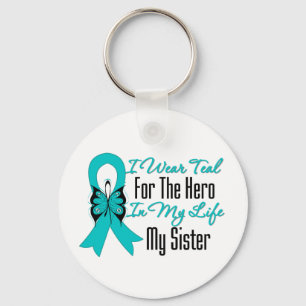 Porte-clés Je porte Teal pour le héros dans ma vie… ma soe