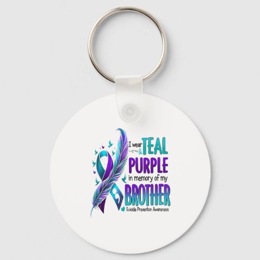 Porte-clés Je Porte Turquoise & Purple Pour Mon Frère Sui (Recto)