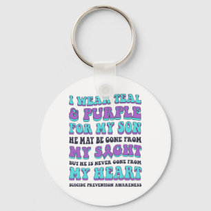 Porte-clés Je Porte Turquoise Et Violet Pour Mon Fils Suicide