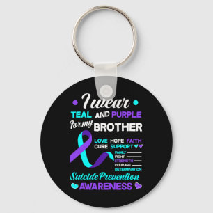 Porte-clés Je Porte Turquoise Et Violet Pour Mon Frère Suicid