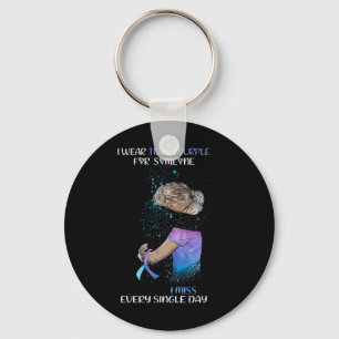 Porte-clés Je Porte Turquoise Et Violet Pour Quelqu'Un Que Je