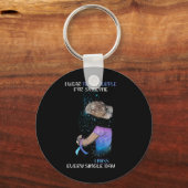 Porte-clés Je Porte Turquoise Et Violet Pour Quelqu'Un Que Je (Recto)