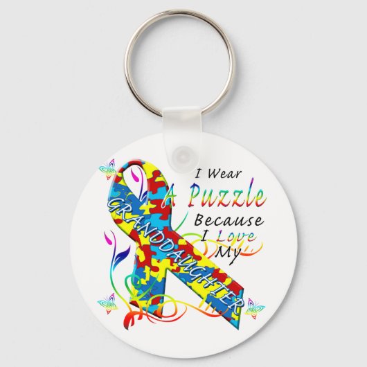 Porte-clés Je Porte Un Puzzle Parce Que J'Aime Ma Petite-Fill (Recto)
