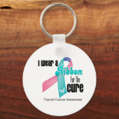 Porte-clés Je Porte un ruban cancéreux pour le traitement (Recto)