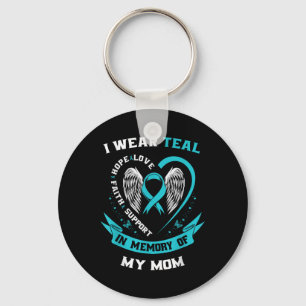 Porte-clés Je Porte Un Turquoise Pour Mon Fa De Sensibilisati