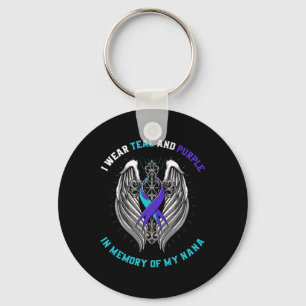 Porte-clés Je Porte Une Sensibilisation Turquoise Et Violette