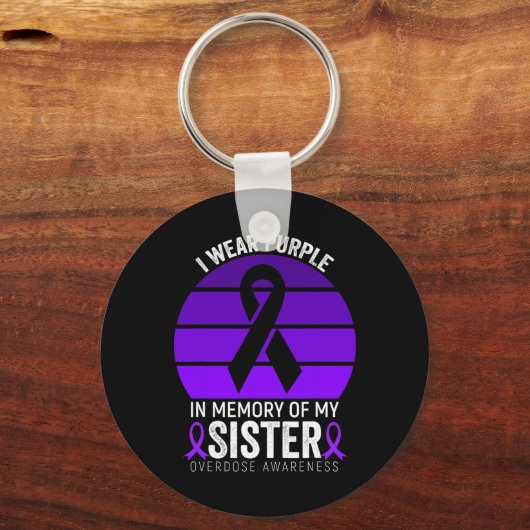 Porte-clés Je Porte Violet Surdose Conscience Violet Ribbon S (Verso)