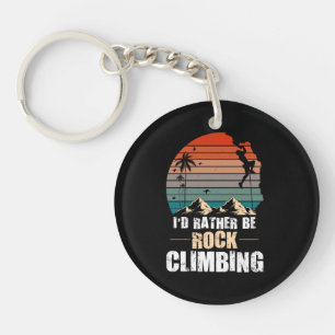 Porte-clés Je préfère être Escalade rock Vintage Retro Sunset