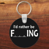 Porte-clés Je préfère être FishING - Funny Fishing (Recto)