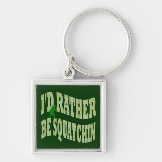 Porte-clés Je préfère être Squatchin camouflage vert (Devant)