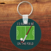 Porte-clés Je préfère être sur le terrain (hockey) (Recto)
