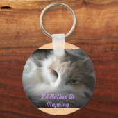 Porte-clés Je préfère faire la sieste -calico (Recto)