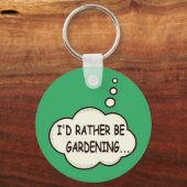 Porte-clés Je préfère jardiner Drôle Dire (Recto)