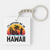 Porte-clés Je Préférerais Être À Hawaï (Dos)
