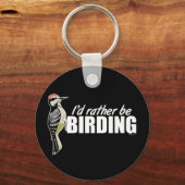 Porte-clés Je préférerais être Birding (Recto)