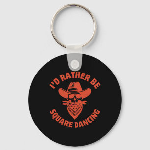 Porte-clés Je Préférerais Être Carré Danser Country Western M