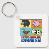 Porte-clés Je préférerais être fermier ! (agriculteur virtuel (Recto)