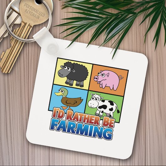 Porte-clés Je préférerais être fermier ! (agriculteur virtuel