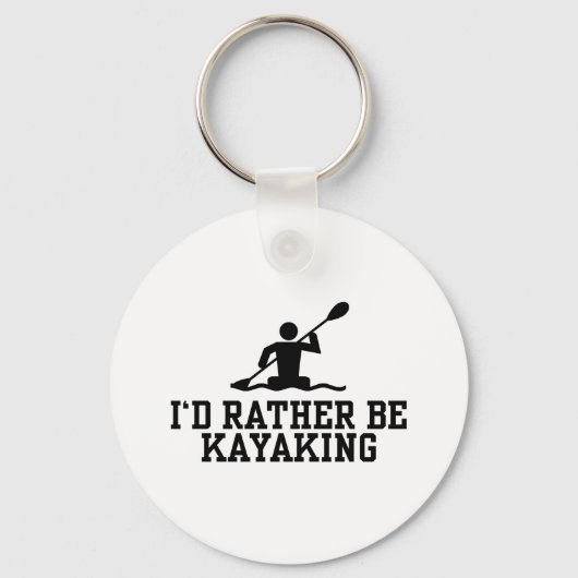 Porte-clés Je préférerais être Kayak (Recto)