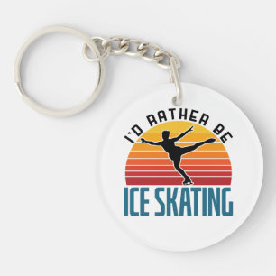 Porte-clés Je Préférerais Être Patineur sur glace