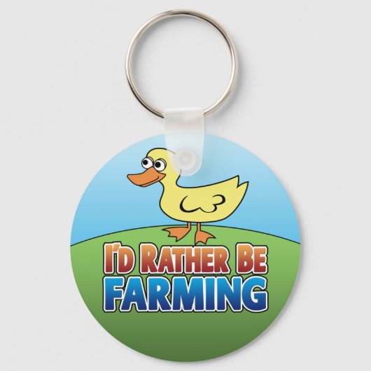Porte-clés Je préférerais faire de l'agriculture ! canard (ag (Recto)