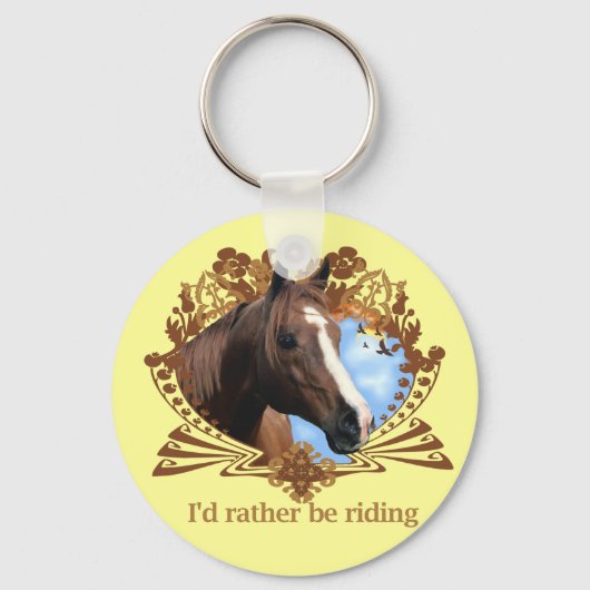 Porte-clés Je Préférerais Faire Du Cheval (Recto)