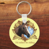 Porte-clés Je Préférerais Faire Du Cheval (Recto)
