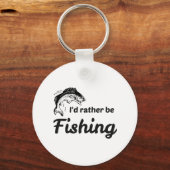Porte-clés Je préférerais pêcher (Recto)