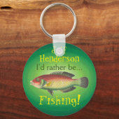 Porte-clés Je Préférerais Pêcher ! Personnalisé (Recto)