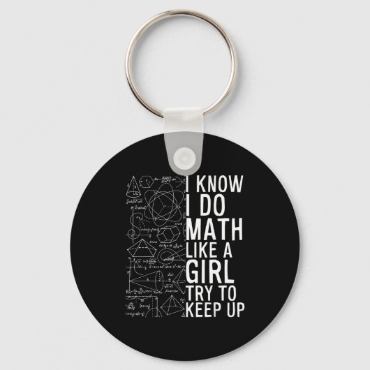 Porte-clés Je sais que je fais des maths comme une fille, ess (Recto)