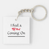 Porte-clés "Je Sens Qu'Un Péché Arrive" Phrase (Dos)