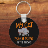 Porte-clés Je serre mes chats dans mes bras pour ne pas frapp (Recto)