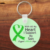 Porte-clés Je soutiens mon fils tout mon coeur (Recto)