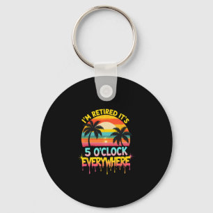 Porte-clés Je suis à la retraite, c'est 5 heures partout Vaca
