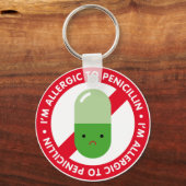 Porte-clés Je suis allergique à la pénicilline ! Allergie pén (Recto)