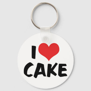 Porte-clés Je suis amoureux de gâteau en forme de coeur - Ama