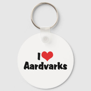 Porte-clés Je suis amoureux des aardvarks à coeur