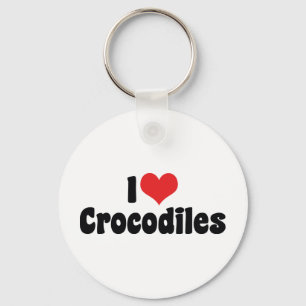 Porte-clés Je suis amoureux des crocodiles à coeur - Amoureux