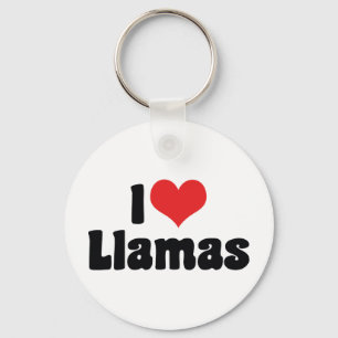 Porte-clés Je suis amoureux des lamas à coeur