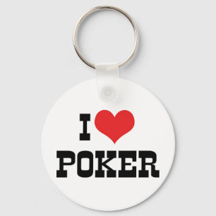 Porte-clés Je suis amoureux du poker cœur - Amoureux du Texas