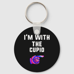 Porte-clés Je suis avec Cupidon Tie Dye Halloween Couple C