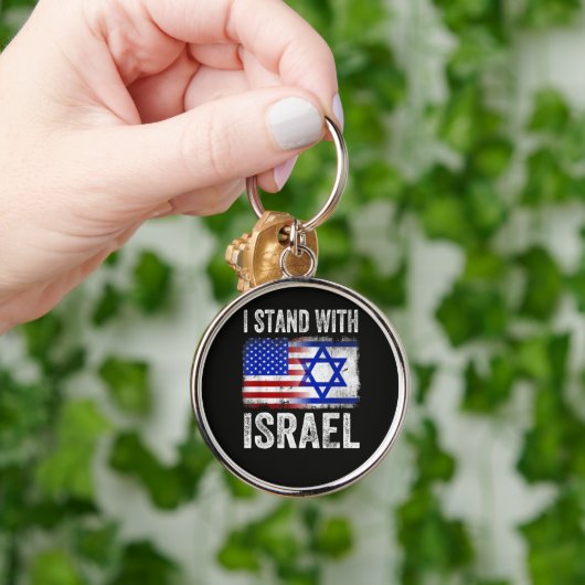 Porte-clés Je suis avec Israël (Main)