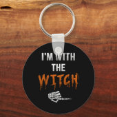 Porte-clés Je suis avec la sorcière squelette main drôle Hall (Recto)