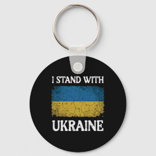 Porte-clés Je suis avec le drapeau en détresse de l'Ukraine S