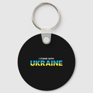 Porte-clés Je suis avec l'Ukraine Citation de soutien Drapeau