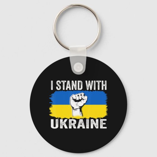 Porte-clés Je Suis Avec L'Ukraine Le Drapeau Ukrainien Soutie (Recto)