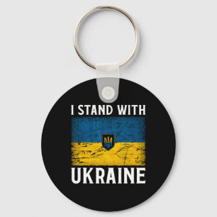 Porte-clés Je suis avec l'Ukraine Soutien Ukraine Drapeau Ukr