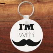Porte-clés Je suis avec Moustache (Recto)