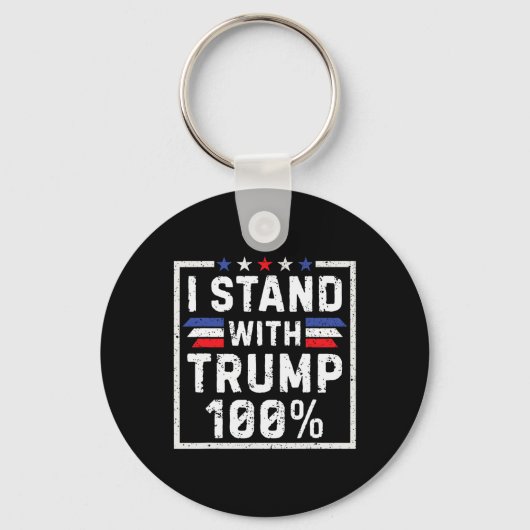 Porte-clés Je Suis Avec Trump 100% 1 (Recto)